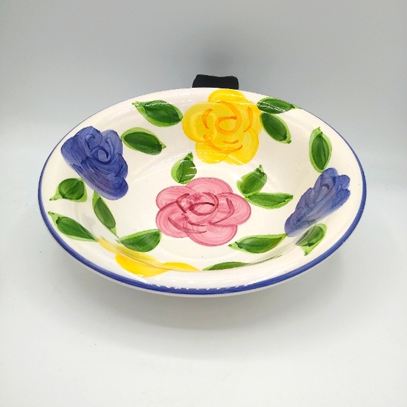 Tabletops Unlimited Flora di Roma Rosa Roses Pasta Vegetable Serving Bowl Vtg - Picture 2 of 12